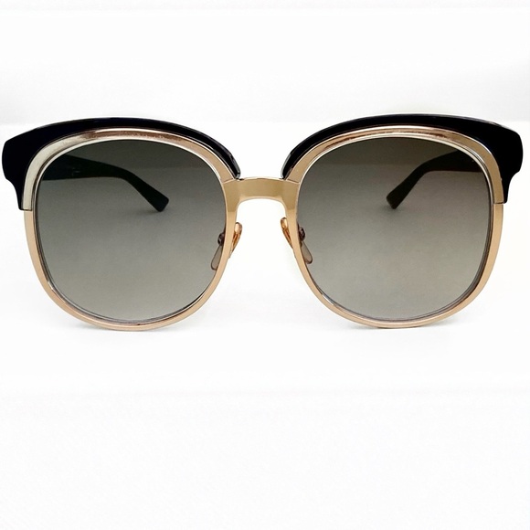 GUCCI Oversized Sunglasses GG4241/S Metal Acetate Gold Black - Picture 1 of 9